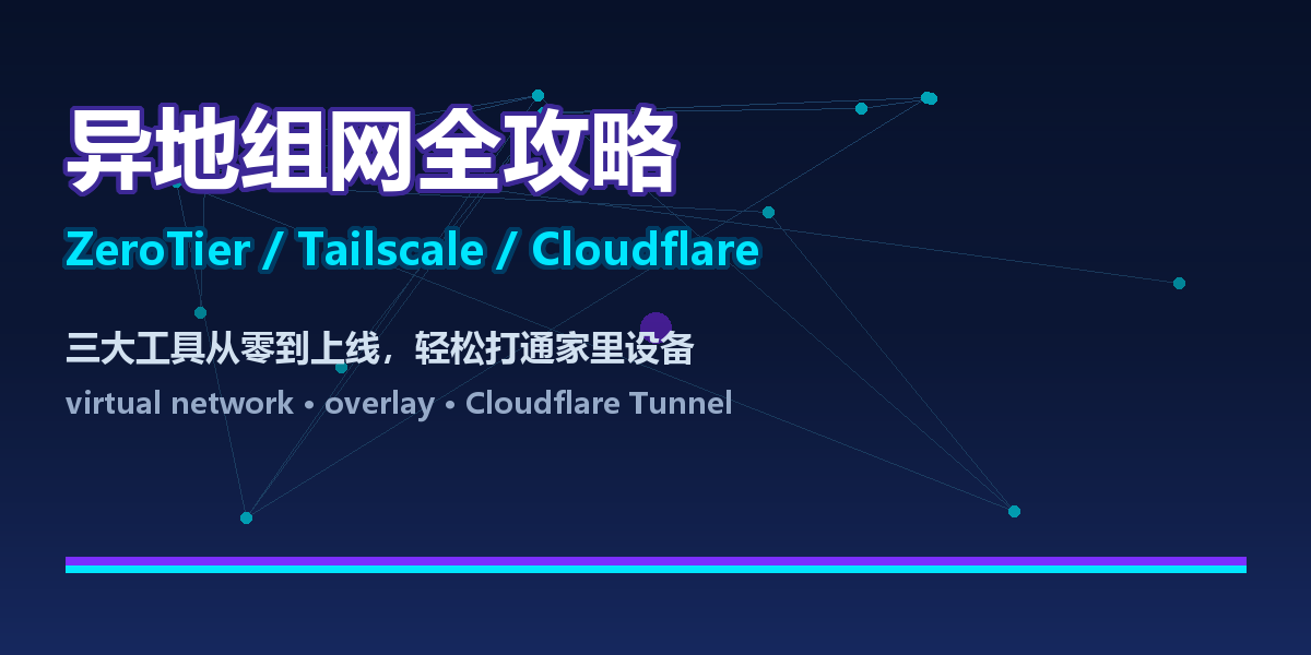 异地组网全攻略:ZeroTier / Tailscale / Cloudflare 三大方案对比与实操教程